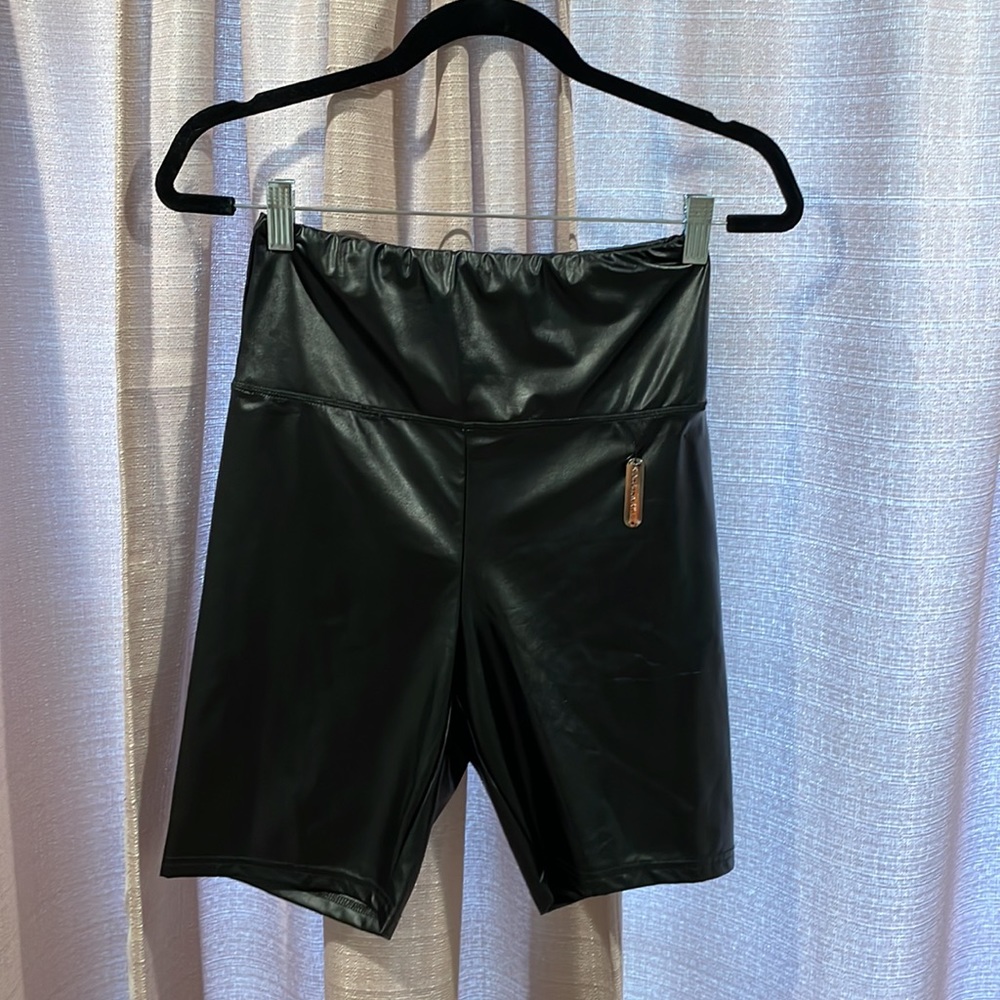 Kendall + Kylie Leather biker shorts